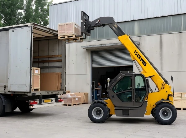 Unloading with a telehandler Unloading with a telehandler
